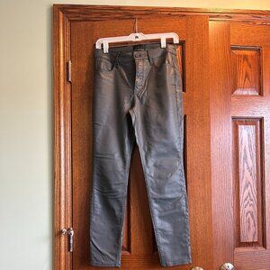 Metallic Grey - White House Black Market High Rise Skinny Jeans, Size 8P